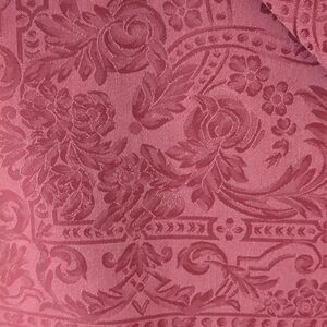 Vintage Cranberry Damask Tablecloth 56 x 80
